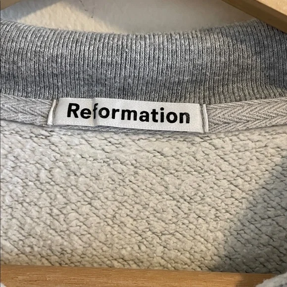 Reformation Marla Half Zip Cropped Sweatshirt Women’s‎ Size XS Gray - Picture 5 of 7